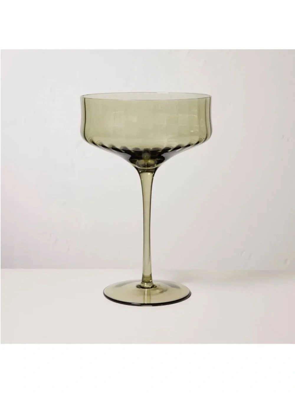 **Set of 8** 12oz Coupe Glasses Green - Hearth & Hand with Magnolia NEW IN BOX
